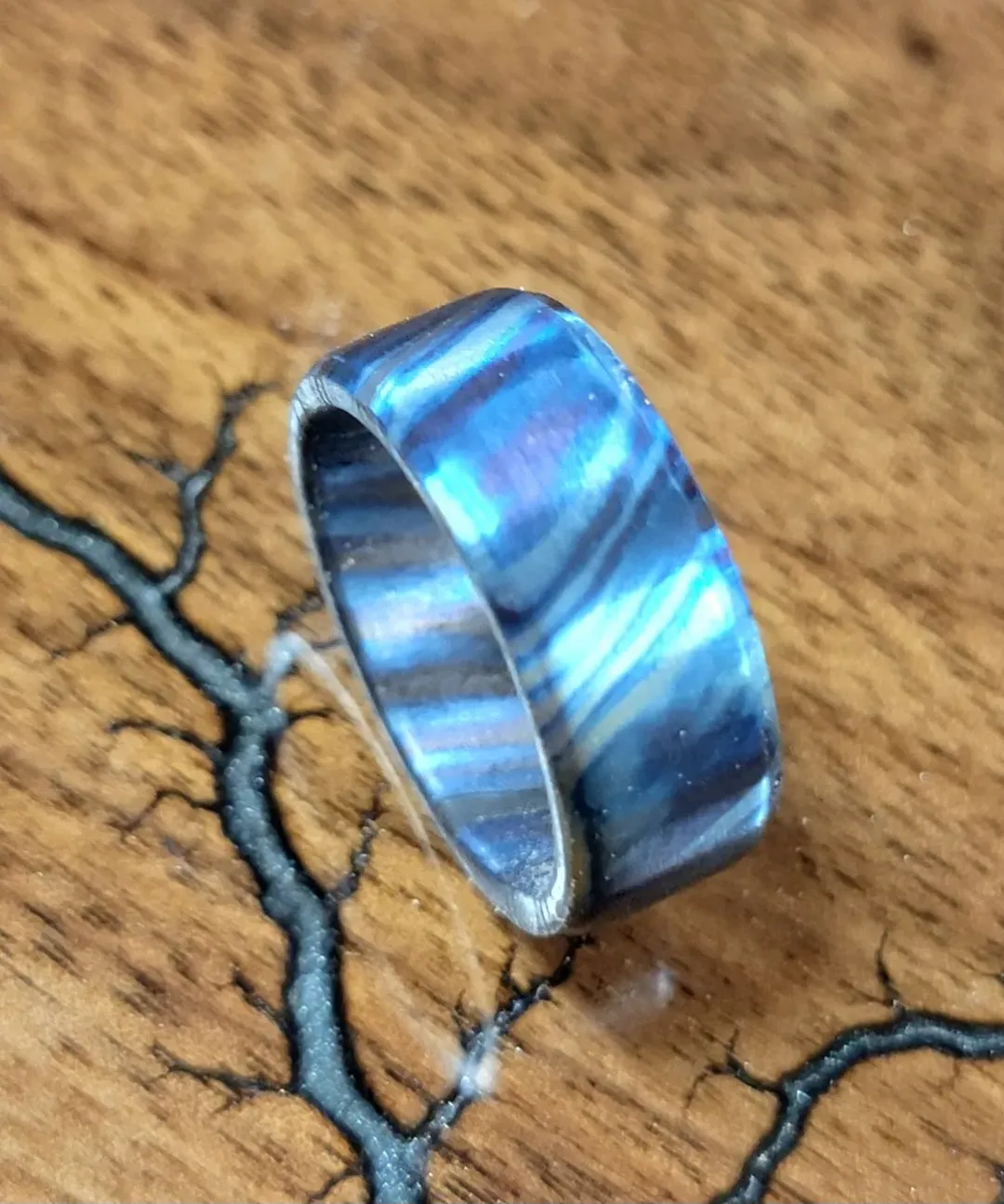 "The Rainbow Bridge Ring"  Zirconium Titanium