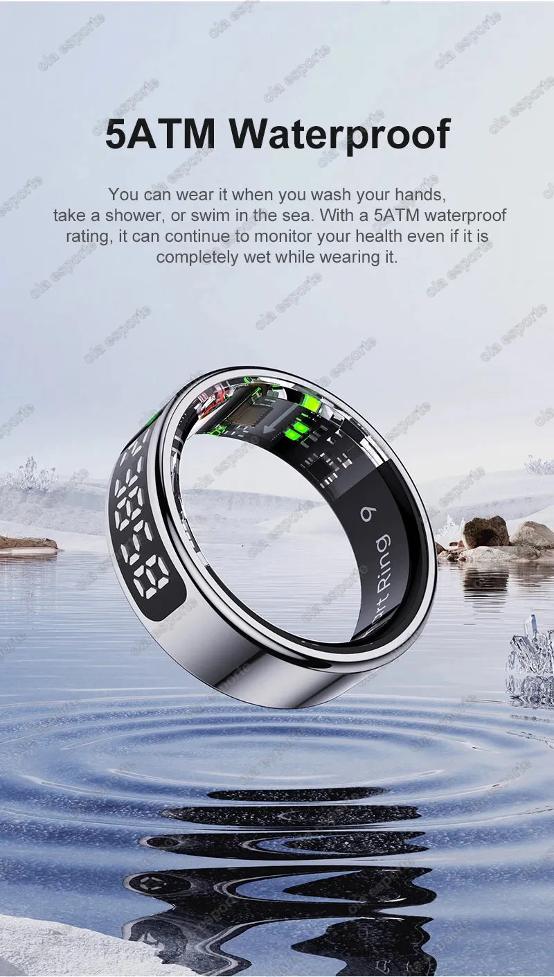R12 Smart Ring – Touch Display, Health Monitor & Waterproof