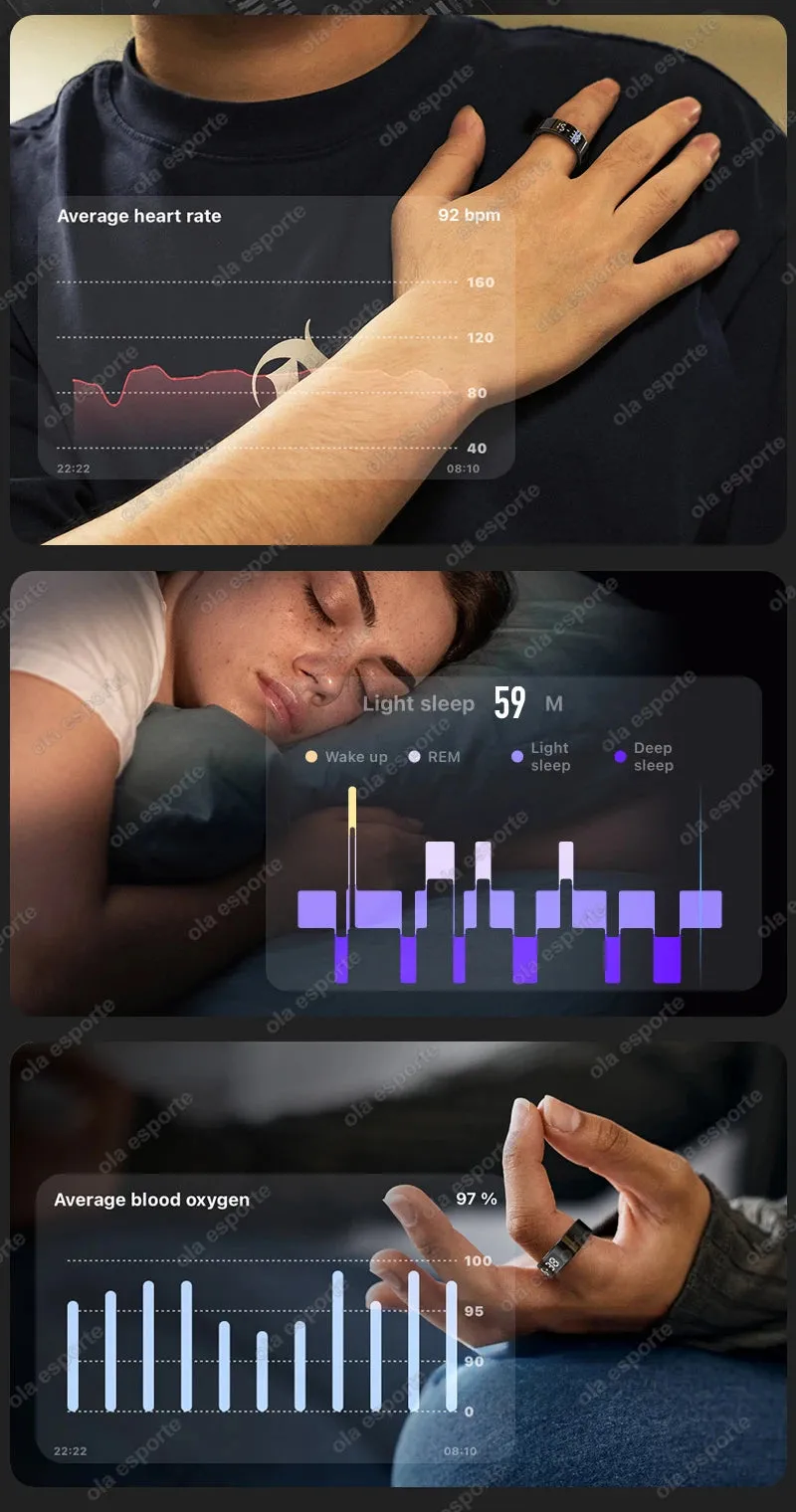 R12 Smart Ring – Touch Display, Health Monitor & Waterproof