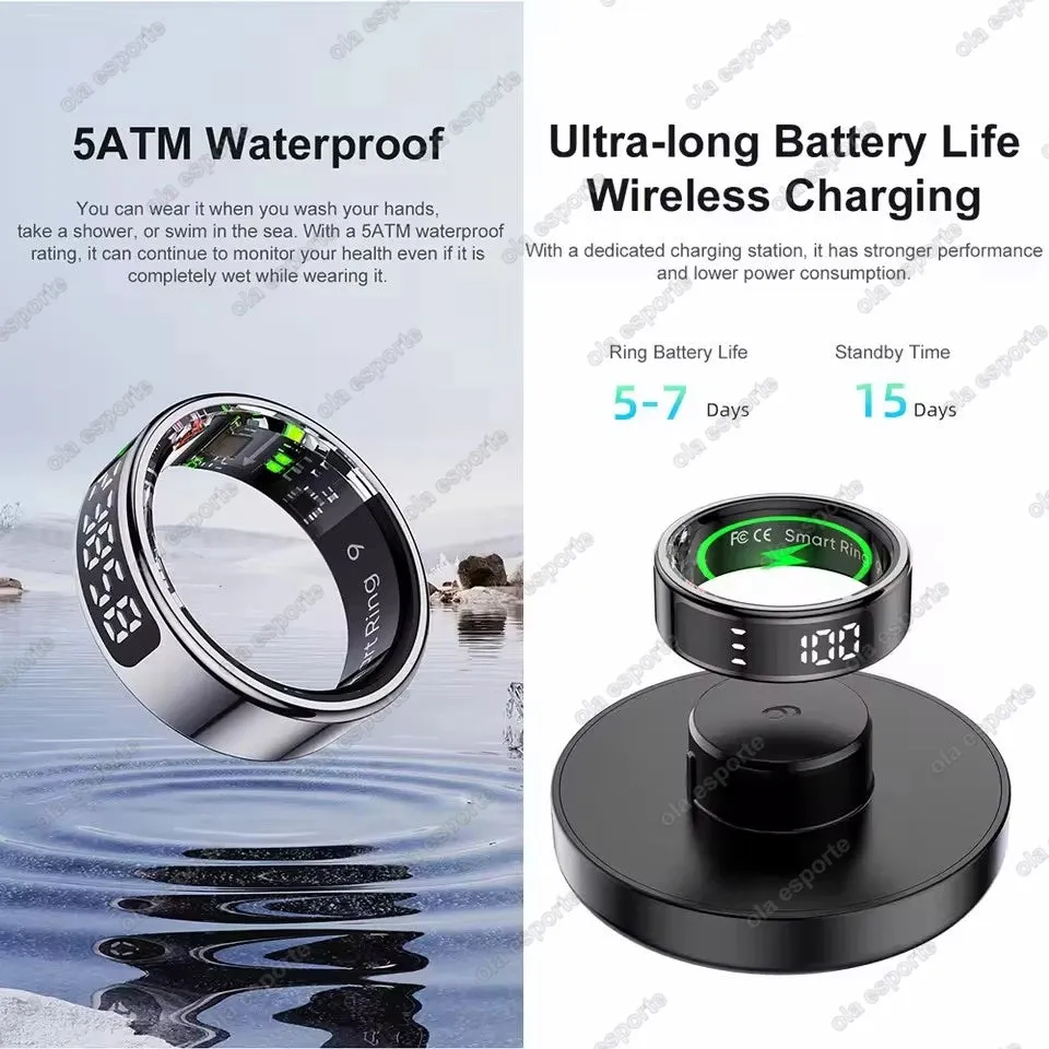 R12 Smart Ring – Touch Display, Health Monitor & Waterproof