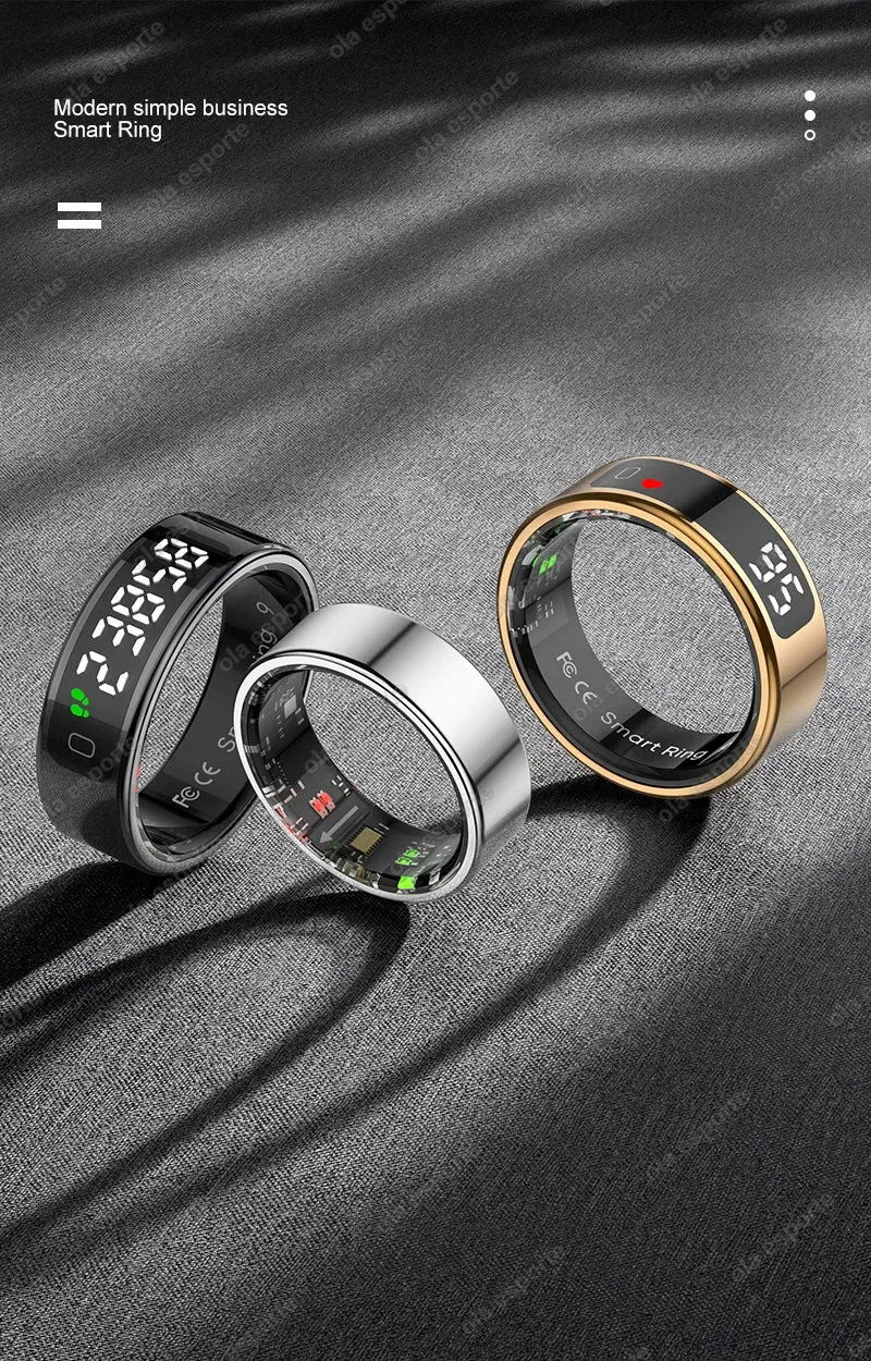 R12 Smart Ring – Touch Display, Health Monitor & Waterproof