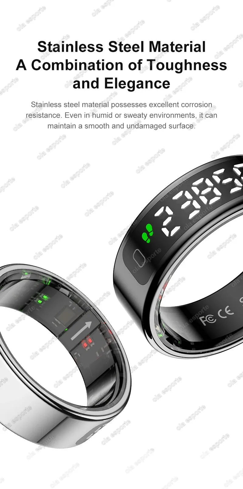 R12 Smart Ring – Touch Display, Health Monitor & Waterproof