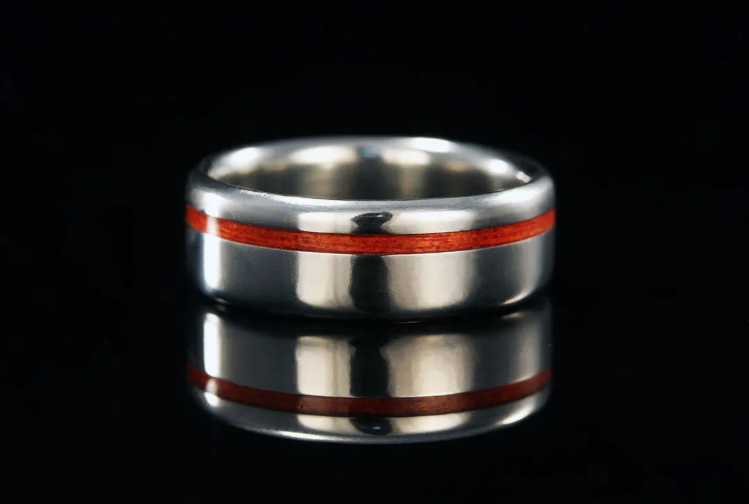 REDHEART WOOD TITANIUM OFFSET RING