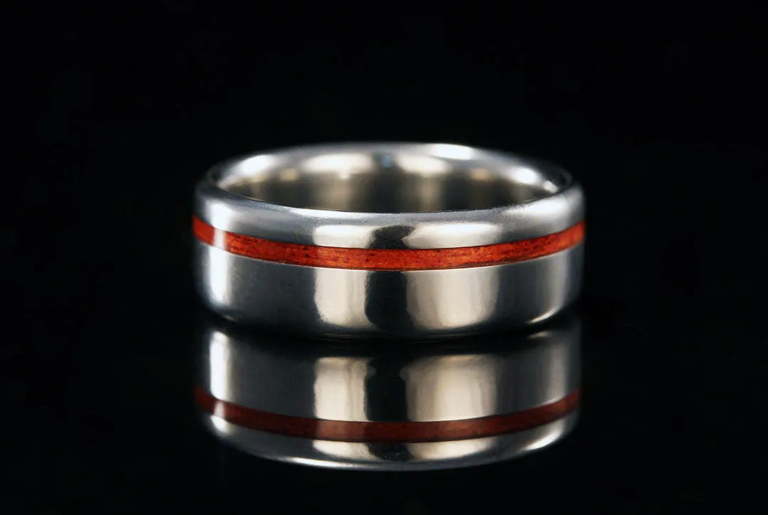 REDHEART WOOD TITANIUM OFFSET RING