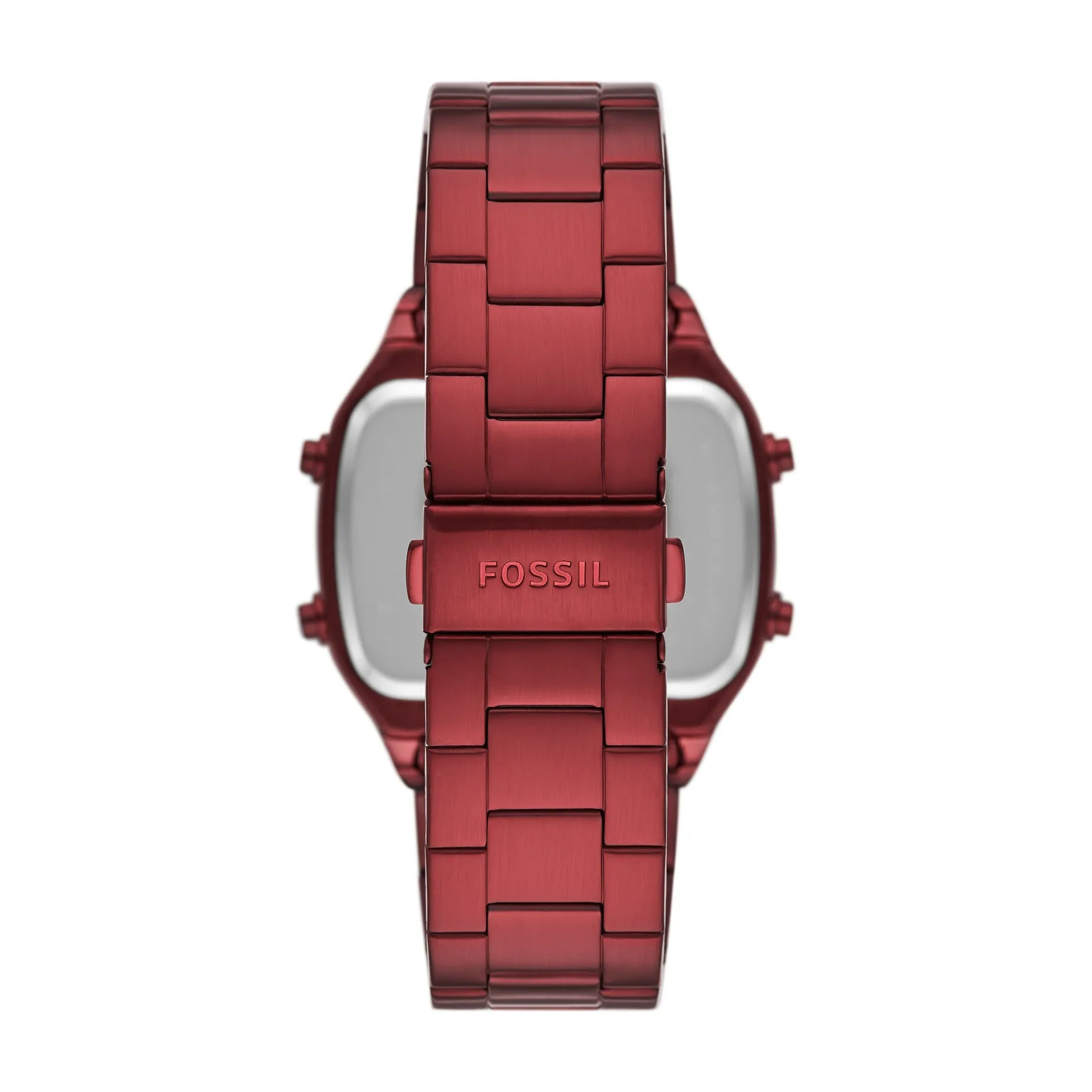 Retro Digital Pomegranate Red Stainless Steel Watch