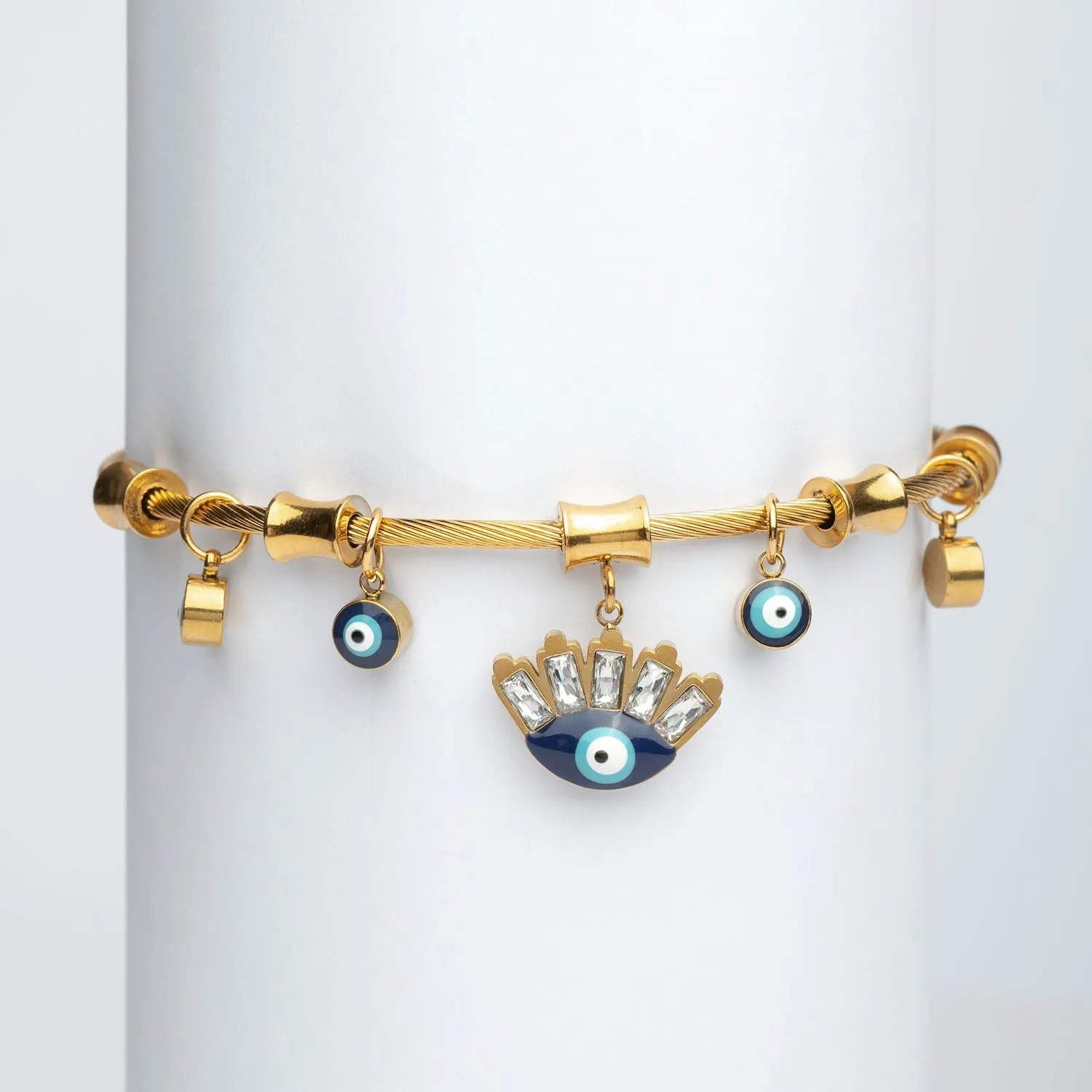 Rose Gold Evil Eye Magnetic Charms Bracelet