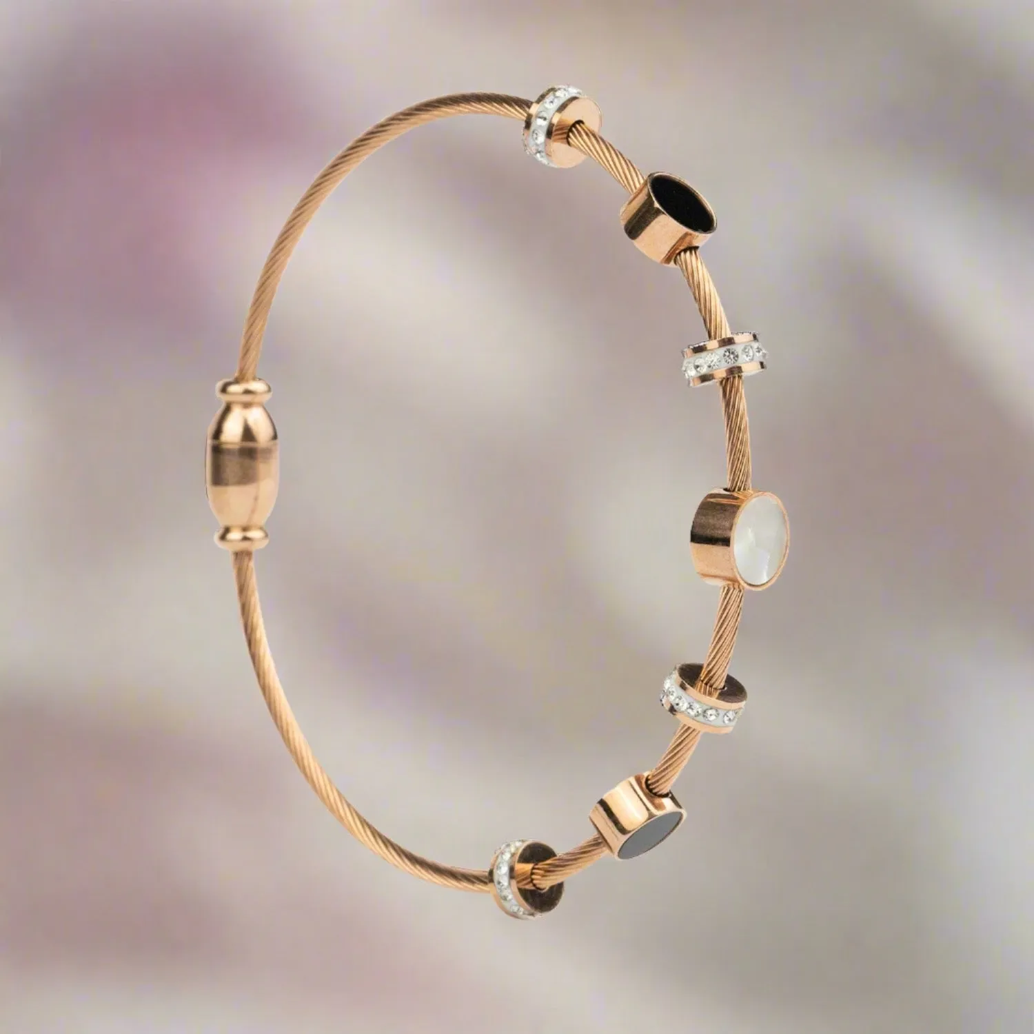 Rose Gold Mop Diamond Magnetic Bracelet