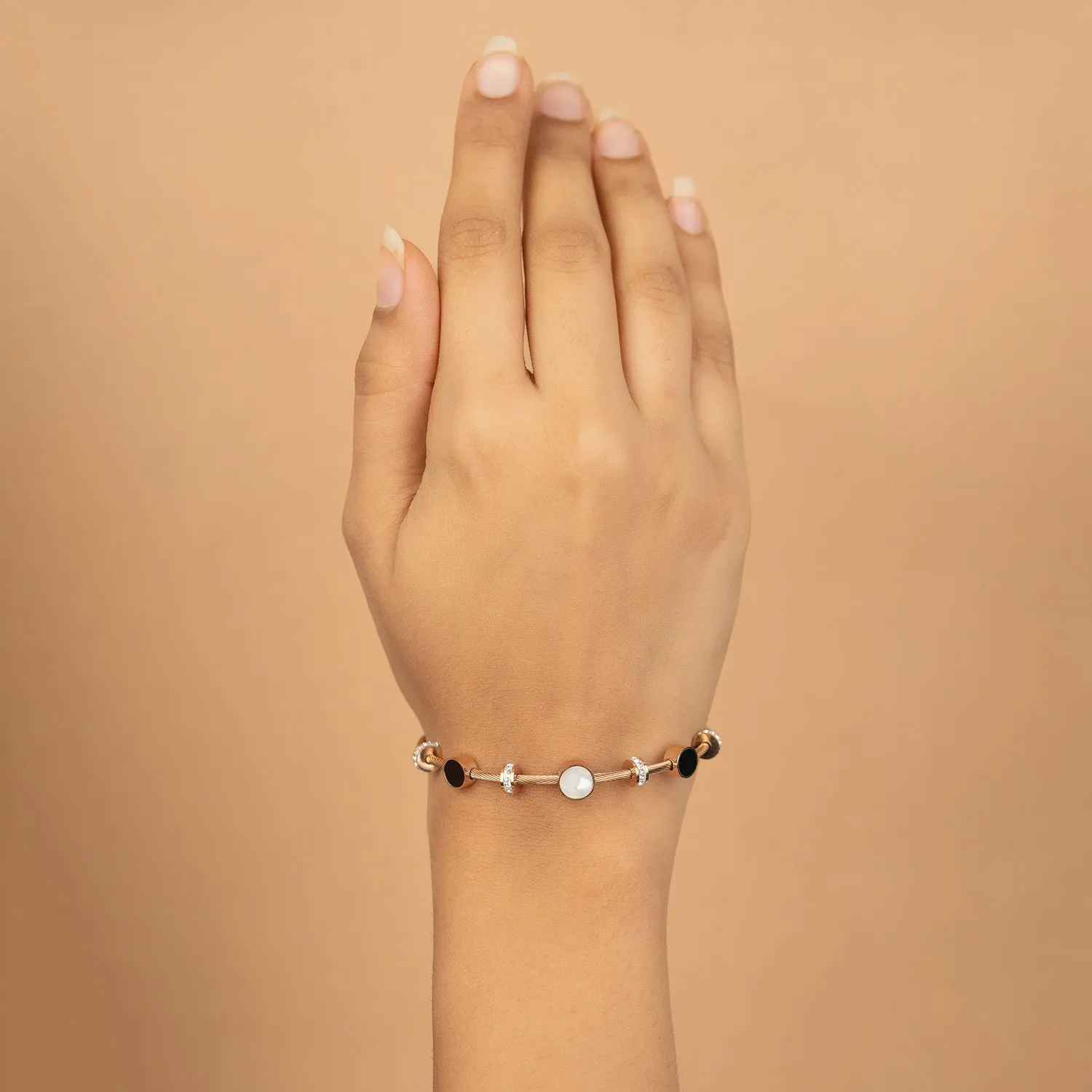 Rose Gold Mop Diamond Magnetic Bracelet