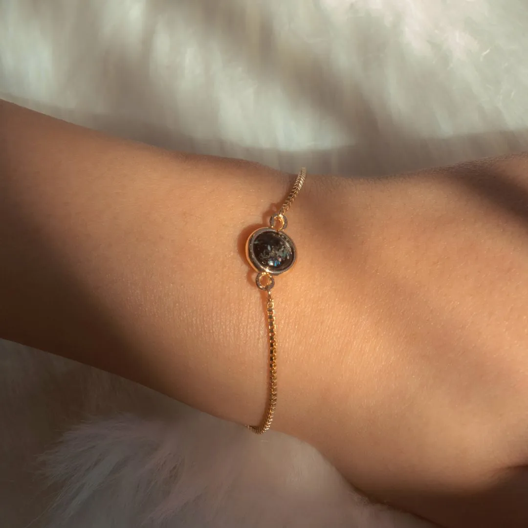 Round Black Resin Adjustable Bracelet
