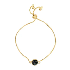 Round Black Resin Adjustable Bracelet