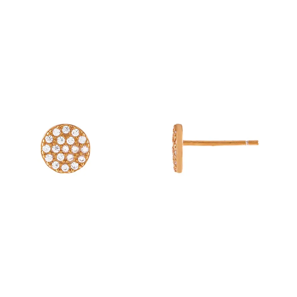 Round Pavé Disc Stud Earring