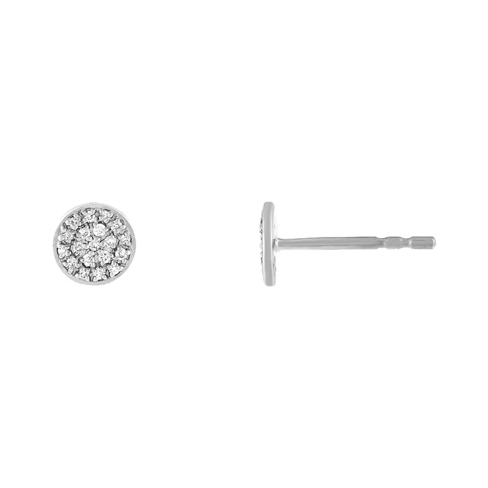 Round Pavé Disc Stud Earring