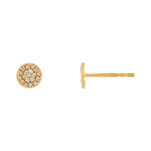 Round Pavé Disc Stud Earring