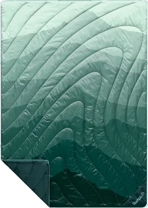 Rumpl Original Puffy Blanket - Warm Puffy Camping Blanket, 100% Recycled Polyester Insulation, Lightweight, Packable, Water-Resistant, Outdoor Puffer Blanket, 52"x75", Cascade Fade