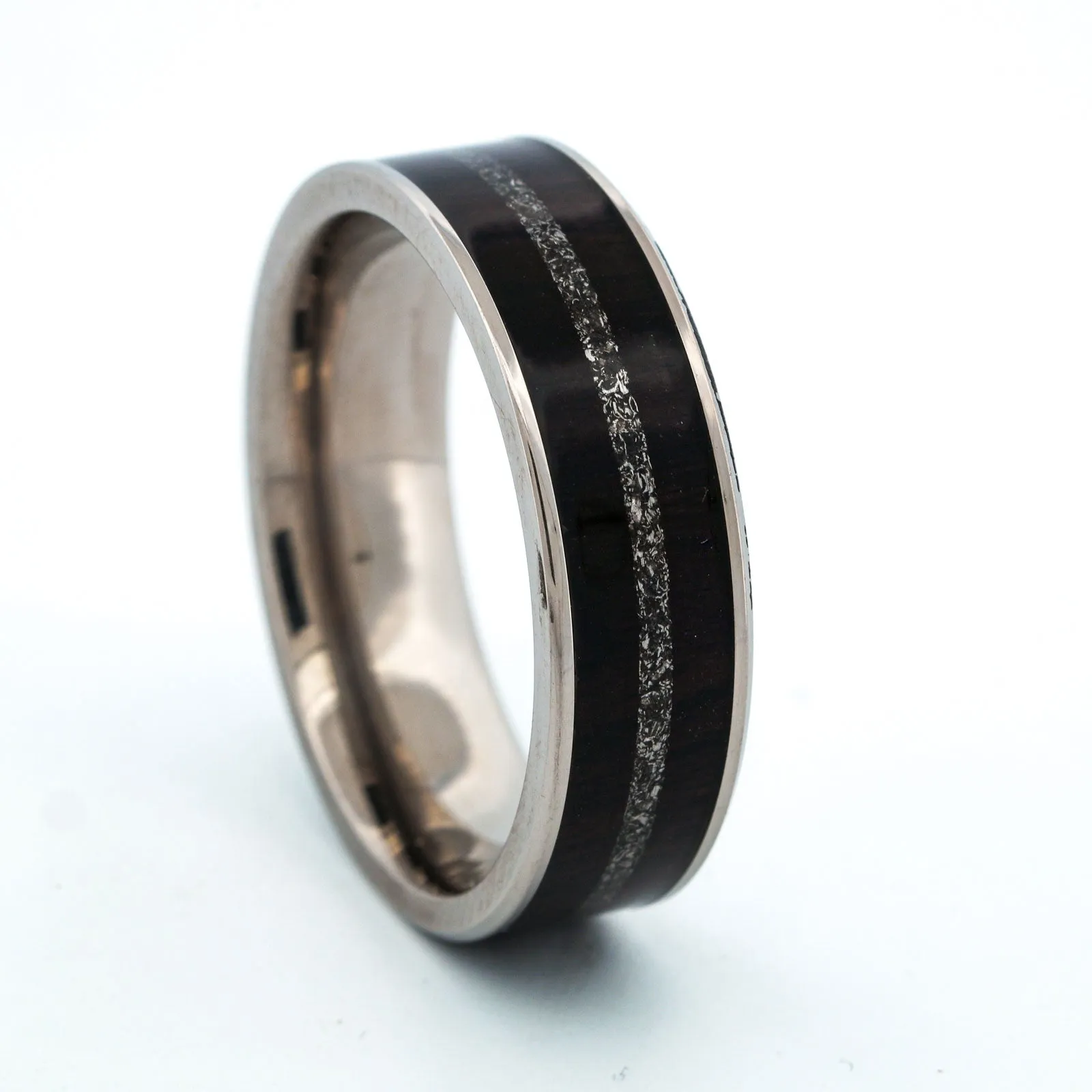 SALE RING - Titanium, Blackwood, Meteorite - Size 14