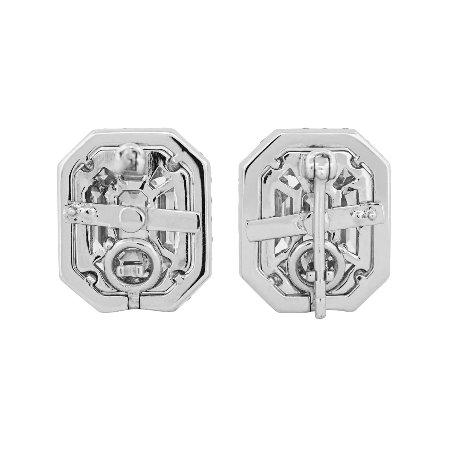 Signature Illusion Emerald Diamond Earrings