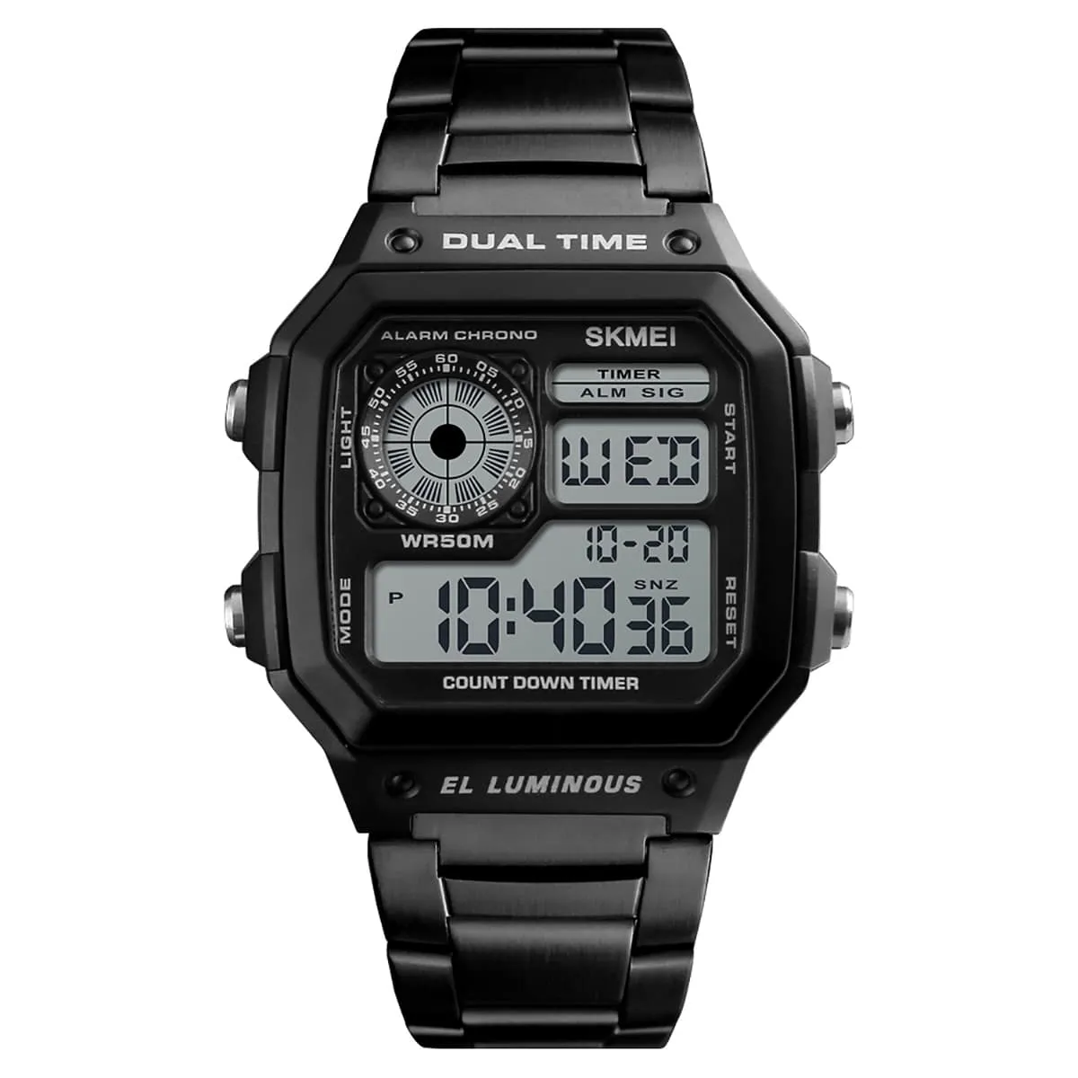 Skmei 1335 Original stainless steel square dial sport Digital watch wrist watch for Men
