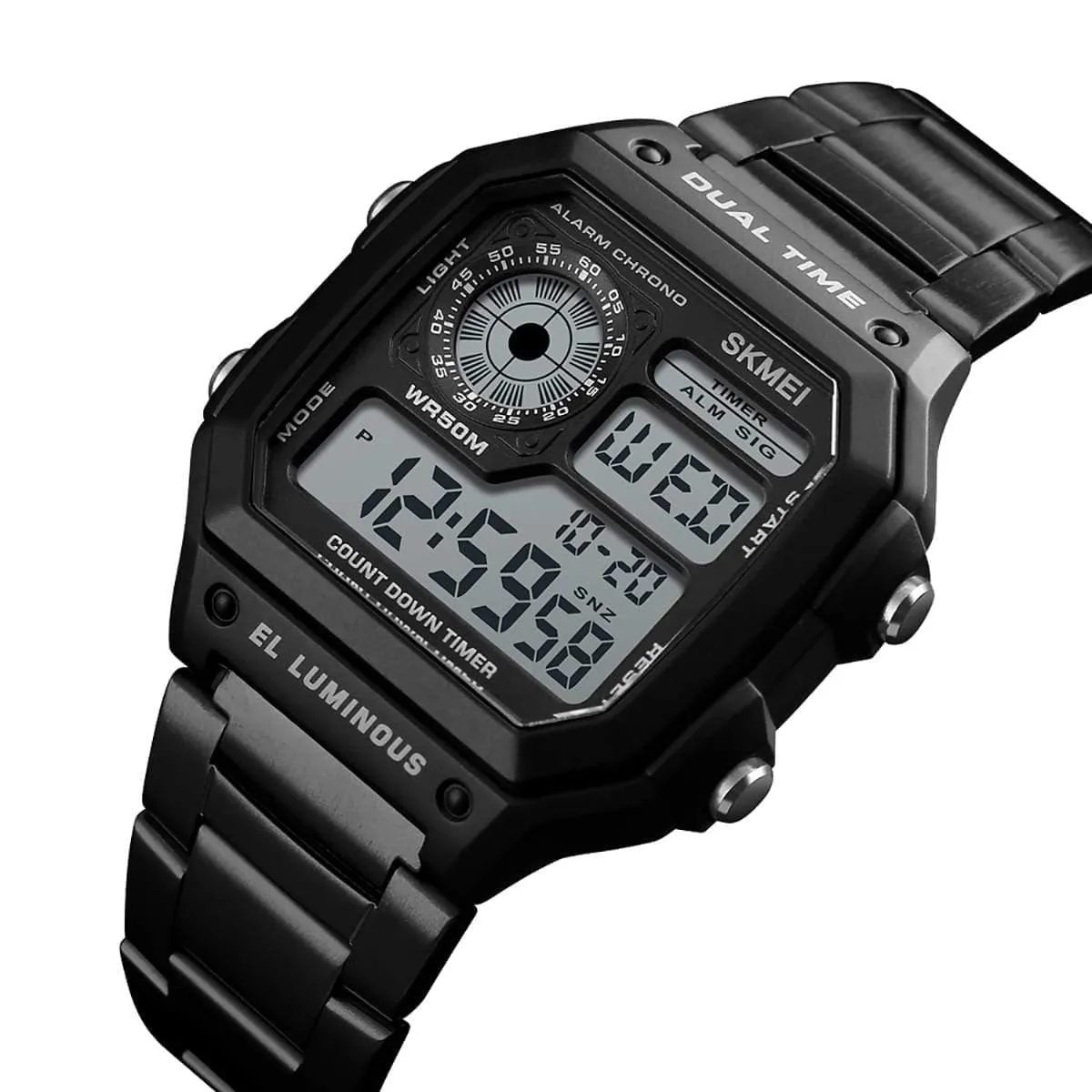 Skmei 1335 Original stainless steel square dial sport Digital watch wrist watch for Men