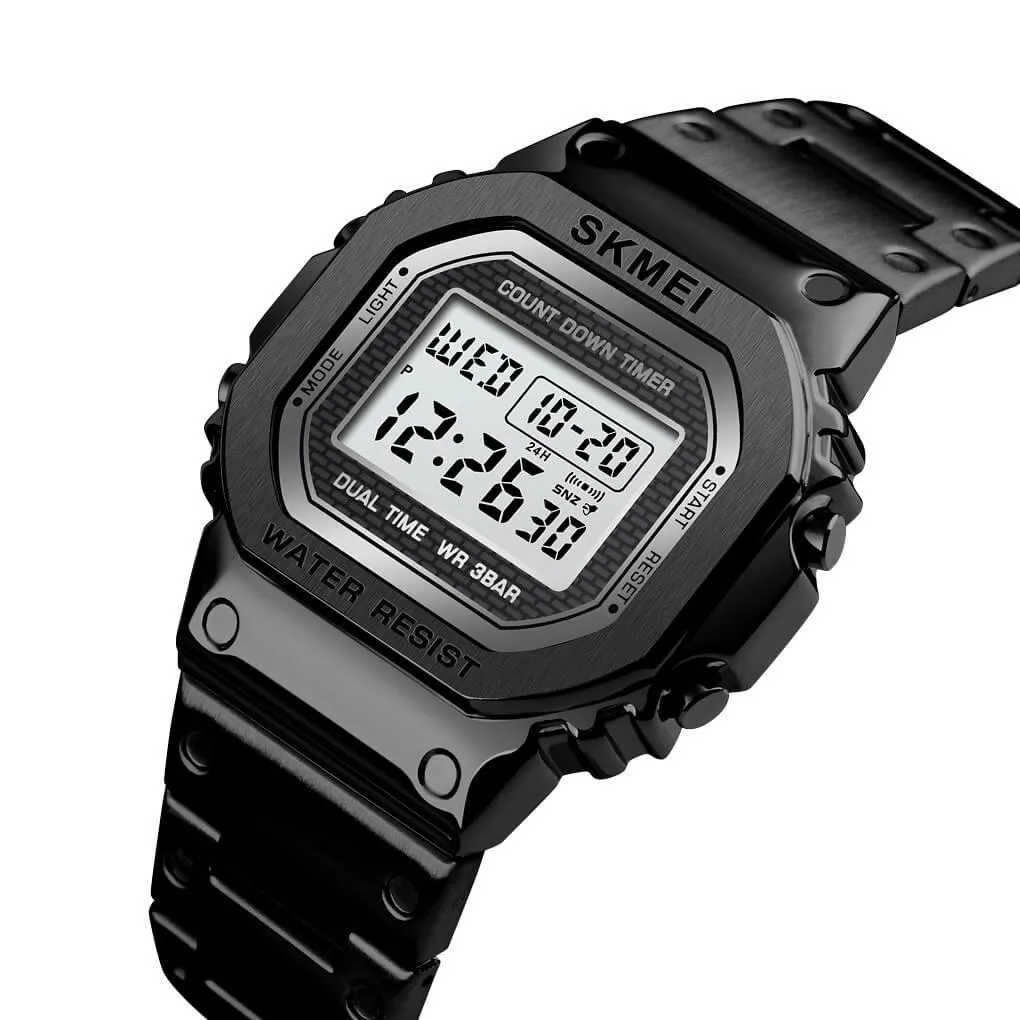 Skmei 1456 Original Digital steel Square dial Multifunction watch for Men