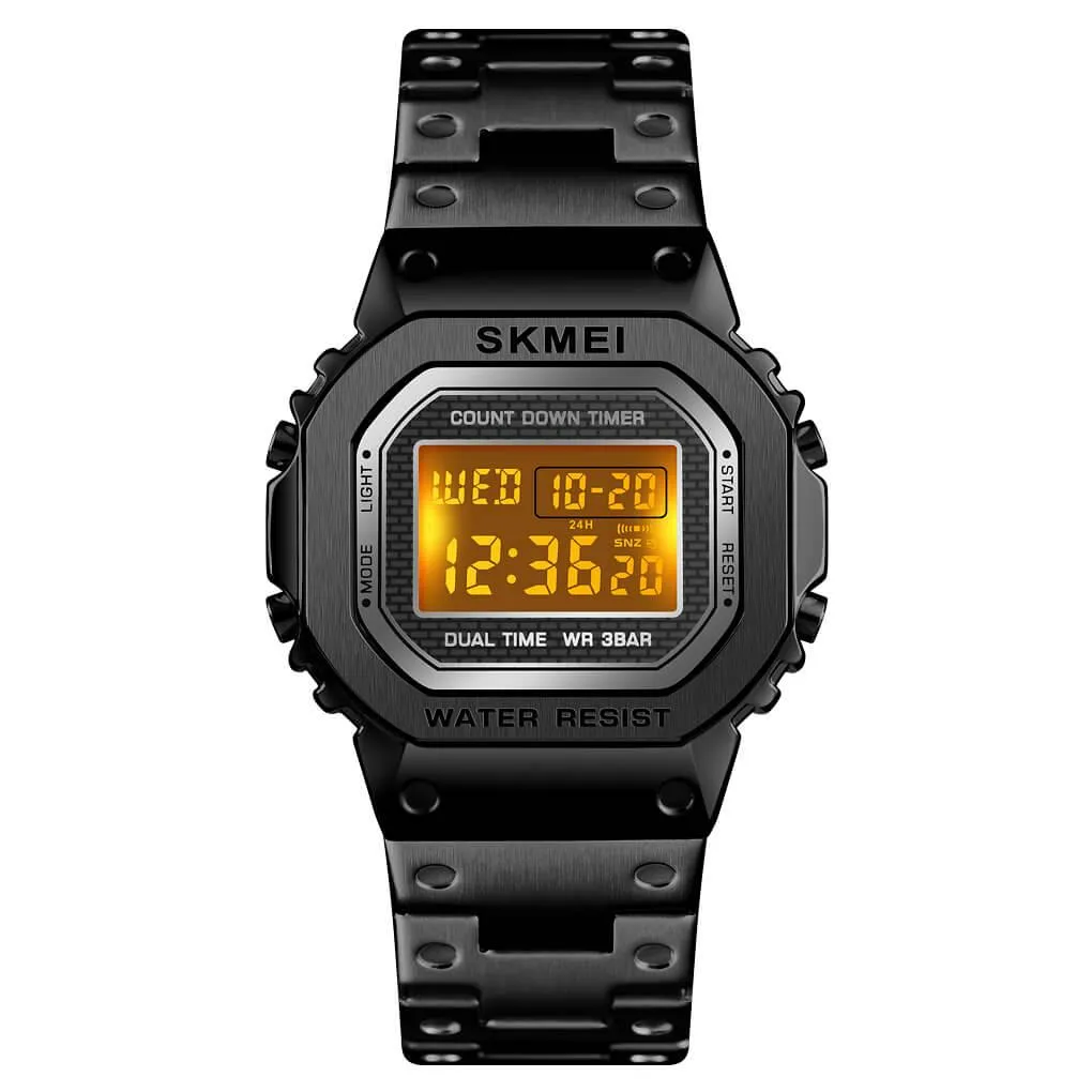 Skmei 1456 Original Digital steel Square dial Multifunction watch for Men