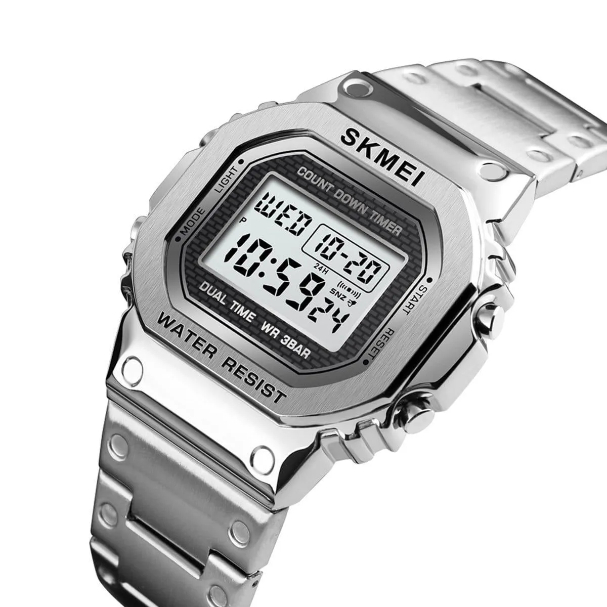 Skmei 1456 Original Digital steel Square dial Multifunction watch for Men