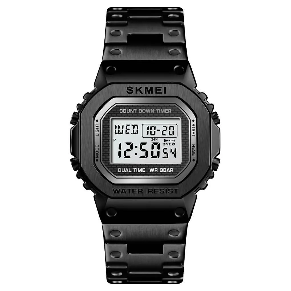 Skmei 1456 Original Digital steel Square dial Multifunction watch for Men