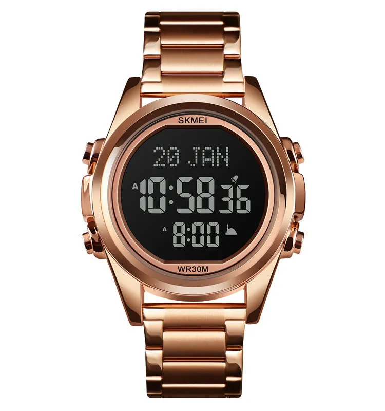 Skmei Arab Qibla Azan Steel Digital Watch For Men 1667 Original
