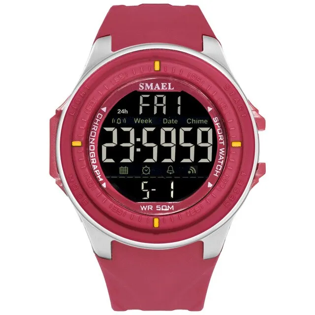 SMAEL Brand Men Sports Watches Digital LED Big Dial Chronograph Men&#39;s Fashion Casual Electronics Wristwatches Man Military Clock