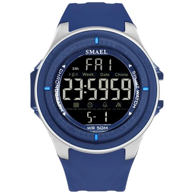 SMAEL Brand Men Sports Watches Digital LED Big Dial Chronograph Men&#39;s Fashion Casual Electronics Wristwatches Man Military Clock