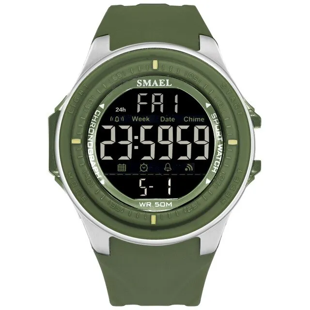 SMAEL Brand Men Sports Watches Digital LED Big Dial Chronograph Men&#39;s Fashion Casual Electronics Wristwatches Man Military Clock