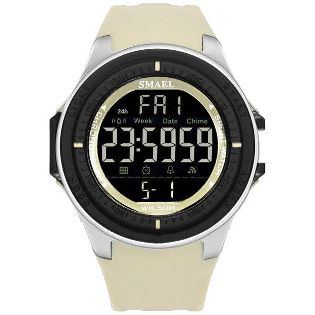 SMAEL Brand Men Sports Watches Digital LED Big Dial Chronograph Men&#39;s Fashion Casual Electronics Wristwatches Man Military Clock