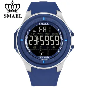 SMAEL Brand Men Sports Watches Digital LED Big Dial Chronograph Men&#39;s Fashion Casual Electronics Wristwatches Man Military Clock