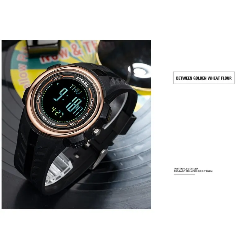 SMAEL New Fashion Watch Outdoor Sport Men Watches Waterproof Military Digital LED Wrist Watch Men Multifunction Male Clock