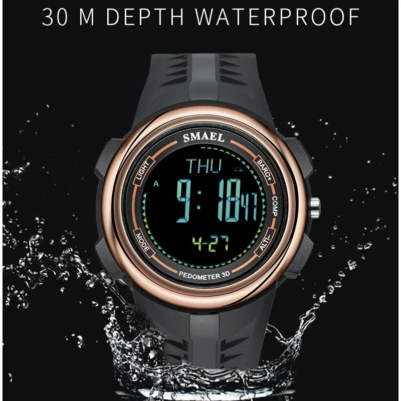 SMAEL New Fashion Watch Outdoor Sport Men Watches Waterproof Military Digital LED Wrist Watch Men Multifunction Male Clock