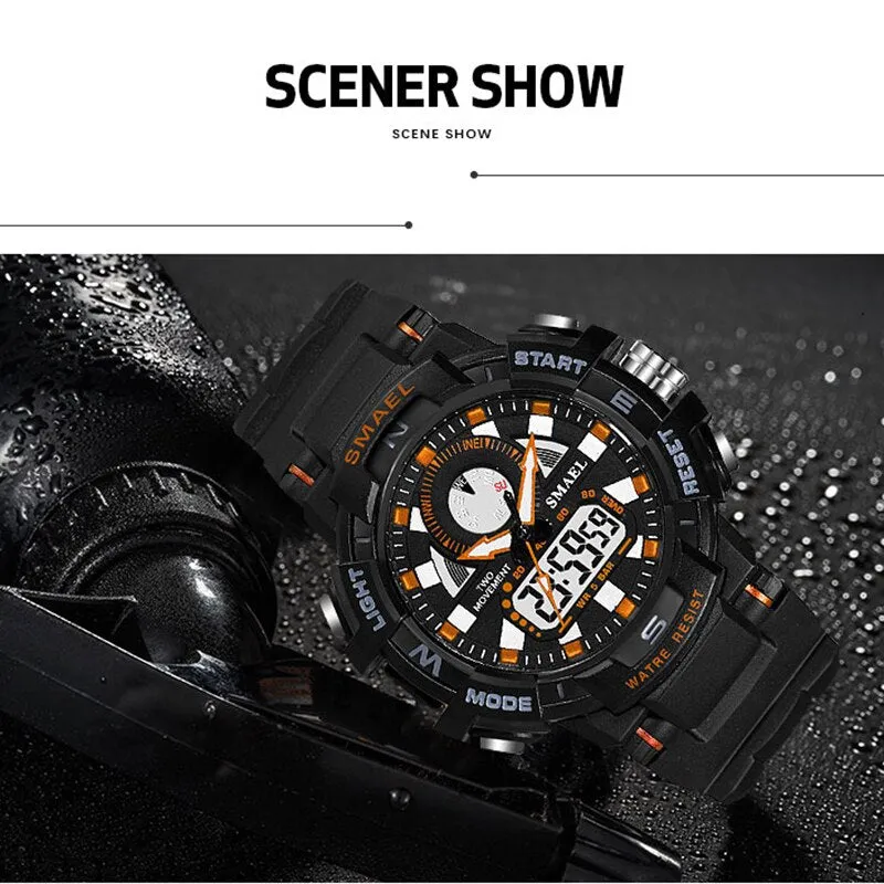 SMAEL Women Watches White Fashion Sport Watch Children&#39;s LED Digital Quartz Casual Clock Boy &amp; girl Dual Display Wristwatch