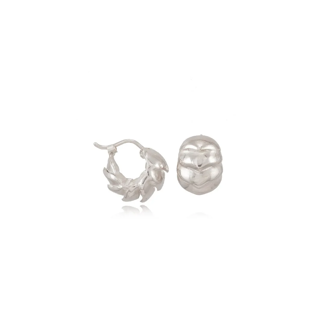 Small Silver Roly Poly Hoops