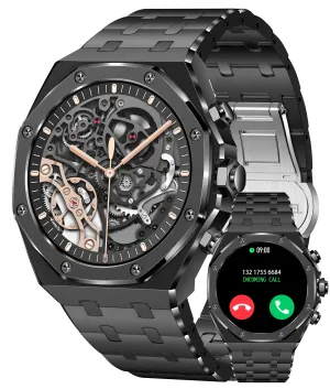 Smart Watches for Men Answer/Dial Calls Message Notification Smartwatch Compatible with iPhone and Android Phones Heart Rate Monitor Sleep Tracker Sports Modes 1.43" AMOLED Display Step Counter