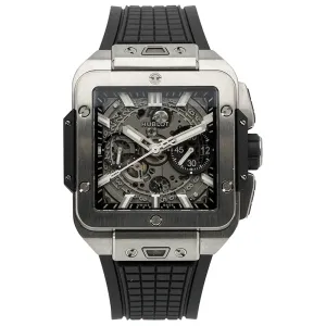 SOLD - 8/9/24 - Hublot Square Bang Unico 821.NX.0170.RX Titanium 42mm Chronograph B&P 2023