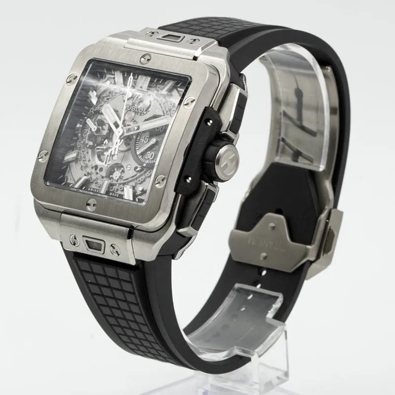 SOLD - 8/9/24 - Hublot Square Bang Unico 821.NX.0170.RX Titanium 42mm Chronograph B&P 2023