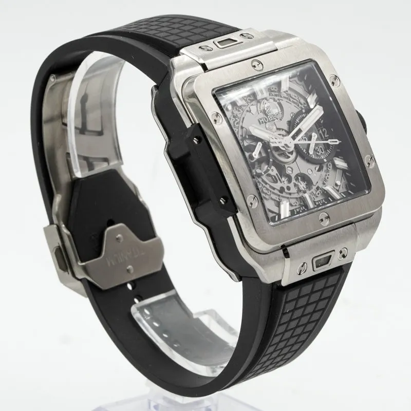 SOLD - 8/9/24 - Hublot Square Bang Unico 821.NX.0170.RX Titanium 42mm Chronograph B&P 2023