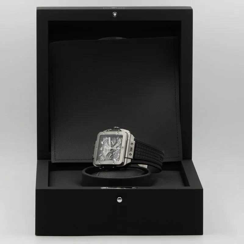 SOLD - 8/9/24 - Hublot Square Bang Unico 821.NX.0170.RX Titanium 42mm Chronograph B&P 2023