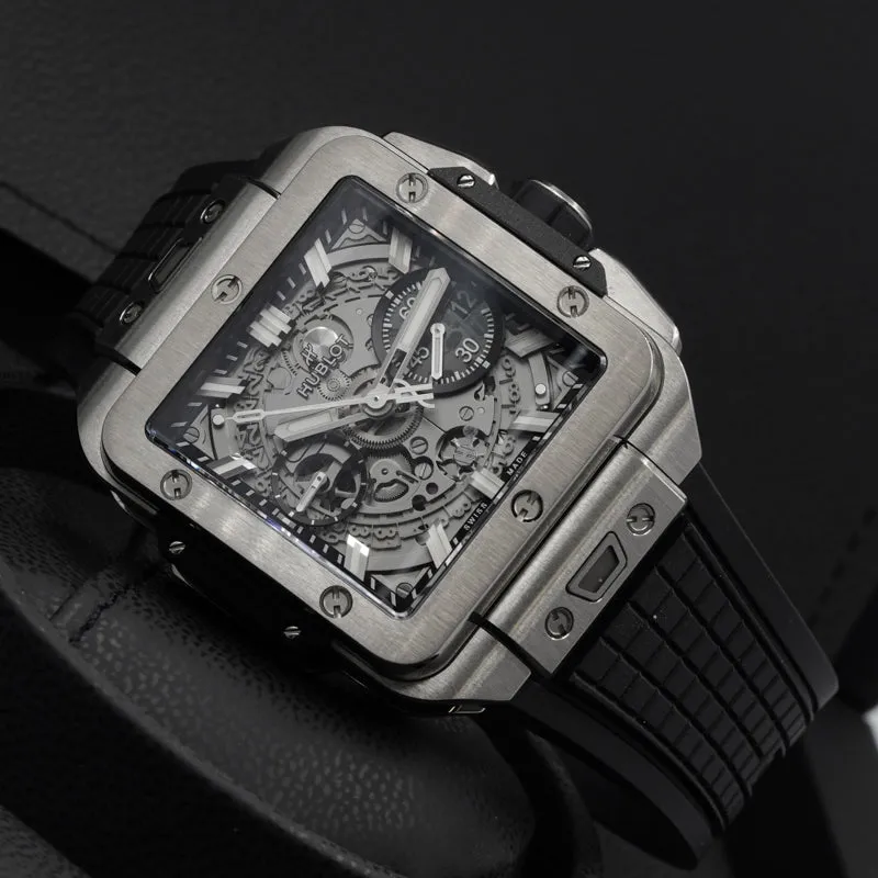 SOLD - 8/9/24 - Hublot Square Bang Unico 821.NX.0170.RX Titanium 42mm Chronograph B&P 2023