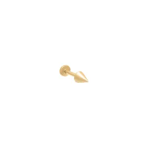 Solid Spike Threaded Stud Earring 14K