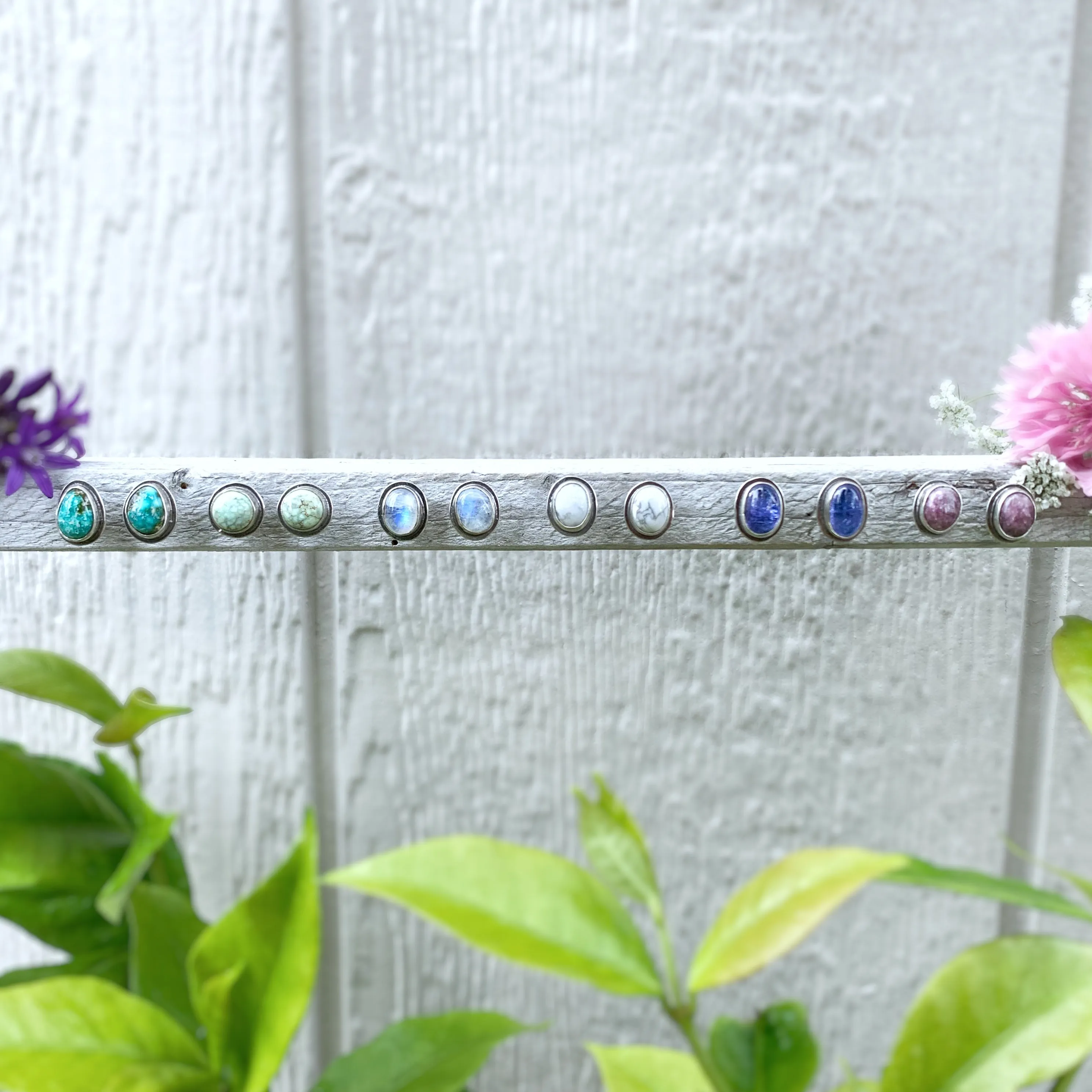 Sonoran Gold turquoise stud earrings with removable hoops