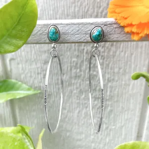 Sonoran Gold turquoise stud earrings with removable hoops