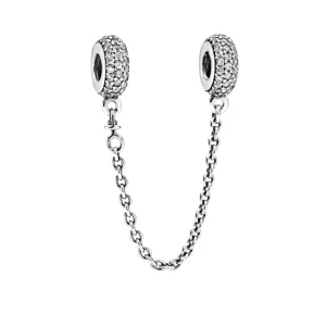 Sparkling Pavé Safety Chain Charm