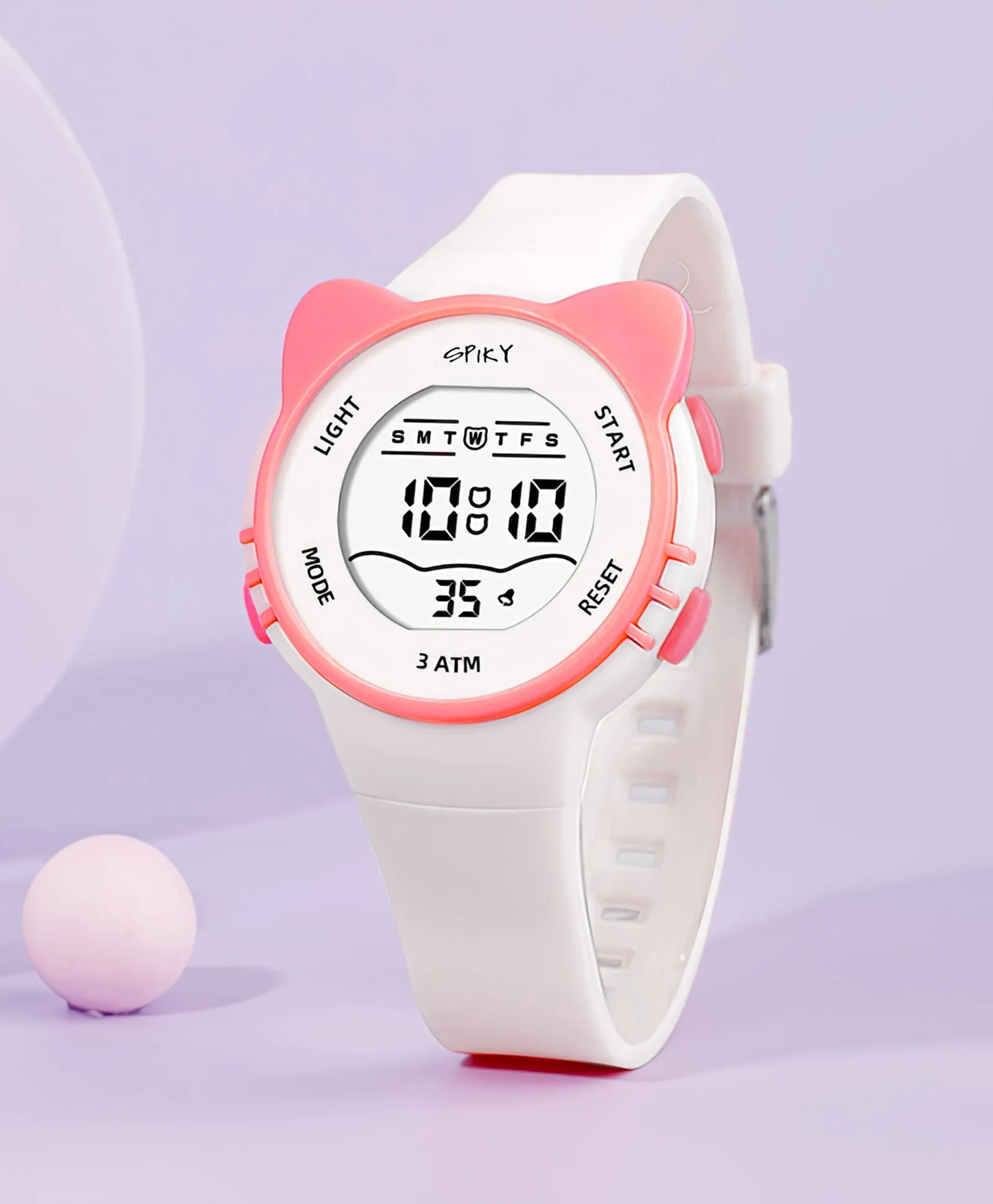 Spiky Eva12 Cat Shaped Sports Digital Watch - Pink
