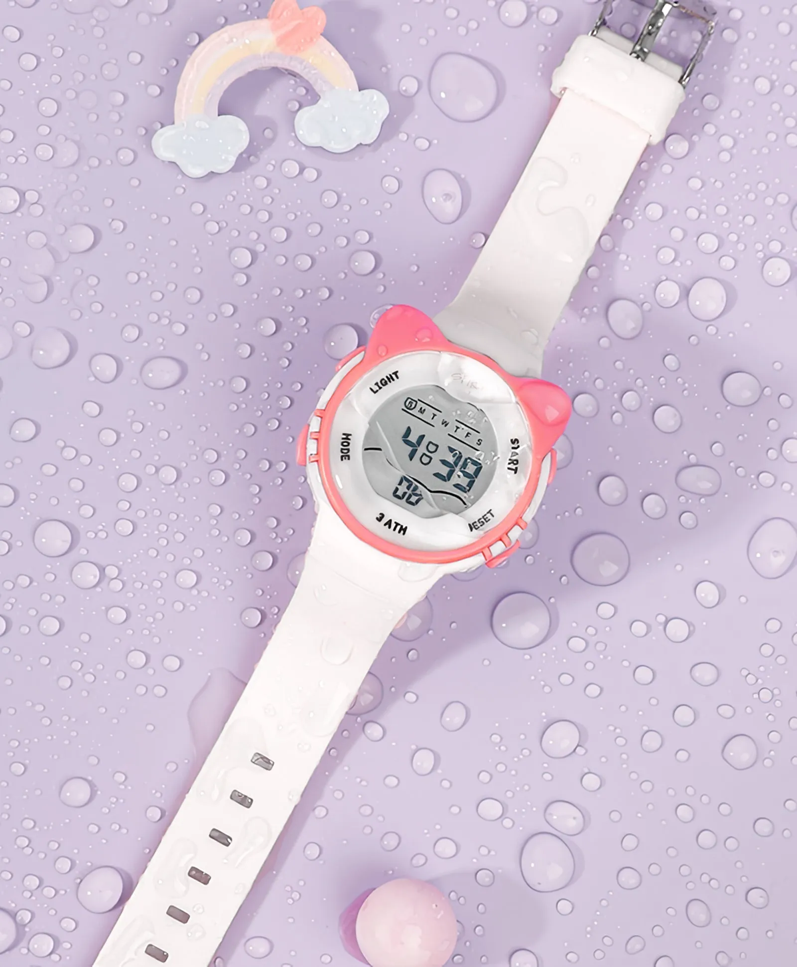 Spiky Eva12 Cat Shaped Sports Digital Watch - Pink