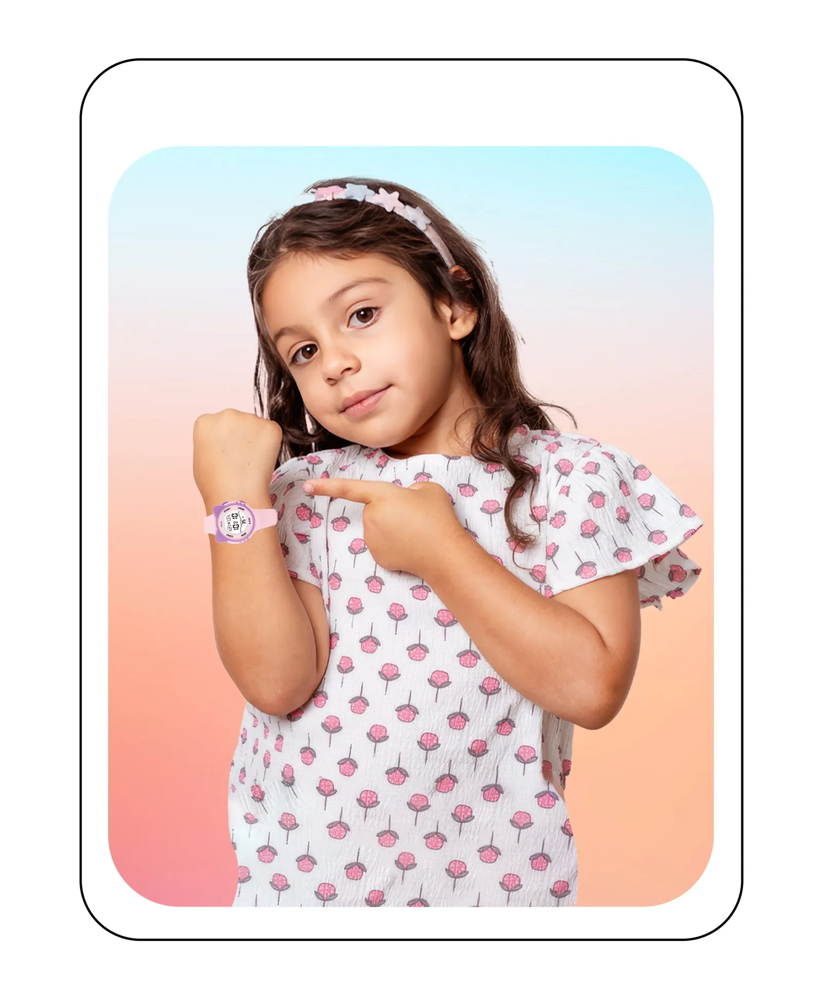 Spiky Eva12 Cat Shaped Sports Digital Watch - Pink
