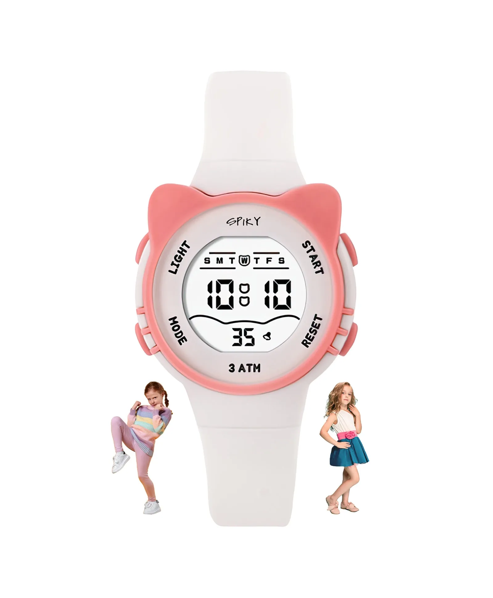 Spiky Eva12 Cat Shaped Sports Digital Watch - Pink